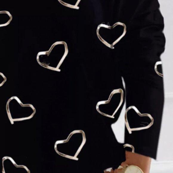 LAST 1-SMALL! Cold Shoulder Valentine Heart Shirt - Picture 3 of 7